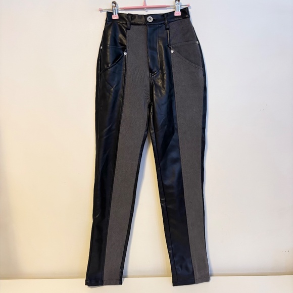 Maniere De Voir Black and Gray Straight Leg Pants - Picture 2 of 5